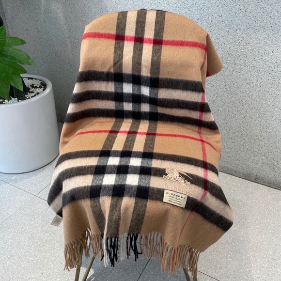 Burberry Tan and Black Checkered Scarf - Picture 2 of 6